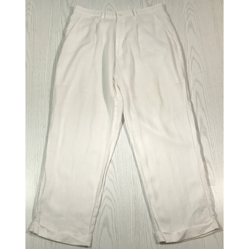 Mens Pleated Linen Pants 38x30 Possi New York Lightweight Breathable Dress Pants